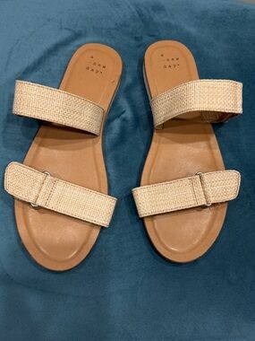 Target A New Day Woven Double-Strap Slide Sandals - Tan